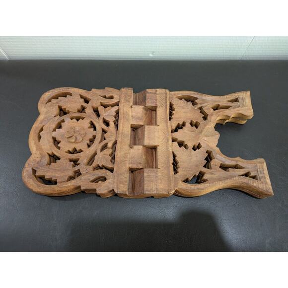 Vintage Hand Carved‎ Foldable Wooden Book Holder/Stand - Picture 9 of 12